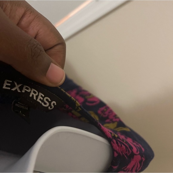 ๐ฅ Express fashion โข Navy and fuchsia banded peasant top - Picture 9 of 14